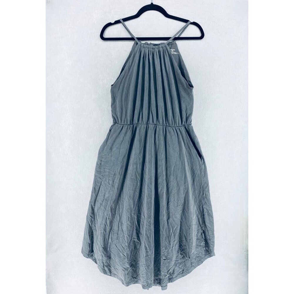 Patagonia Halter Dress Womens M Gray Organic Cotton Nature Minimalist Boho